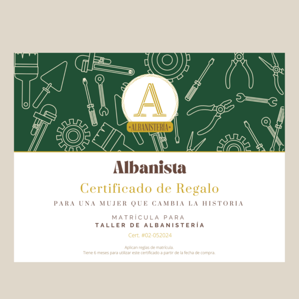 certificado de regalo de Albanistería